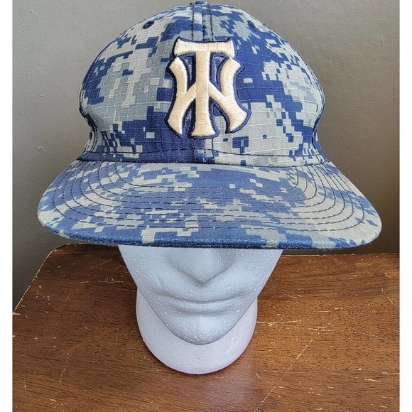 The Game Pro Hat Size 6⅞ Blue Camouflage Baseball Cap TW WT Logo - Picture 1 of 10
